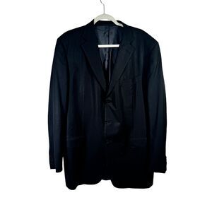 Ermenegildo Zegna Trofeo Sport Coat 100% Wool Black Blazer Mens 54 US 44L